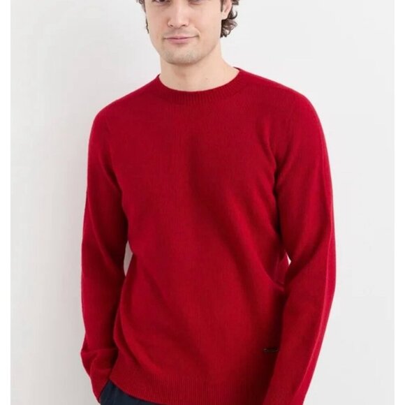NEW Daniel Hechter Cashmere Burgundy Crew Neck Sweater Mens Size Large NWT - Picture 2 of 11